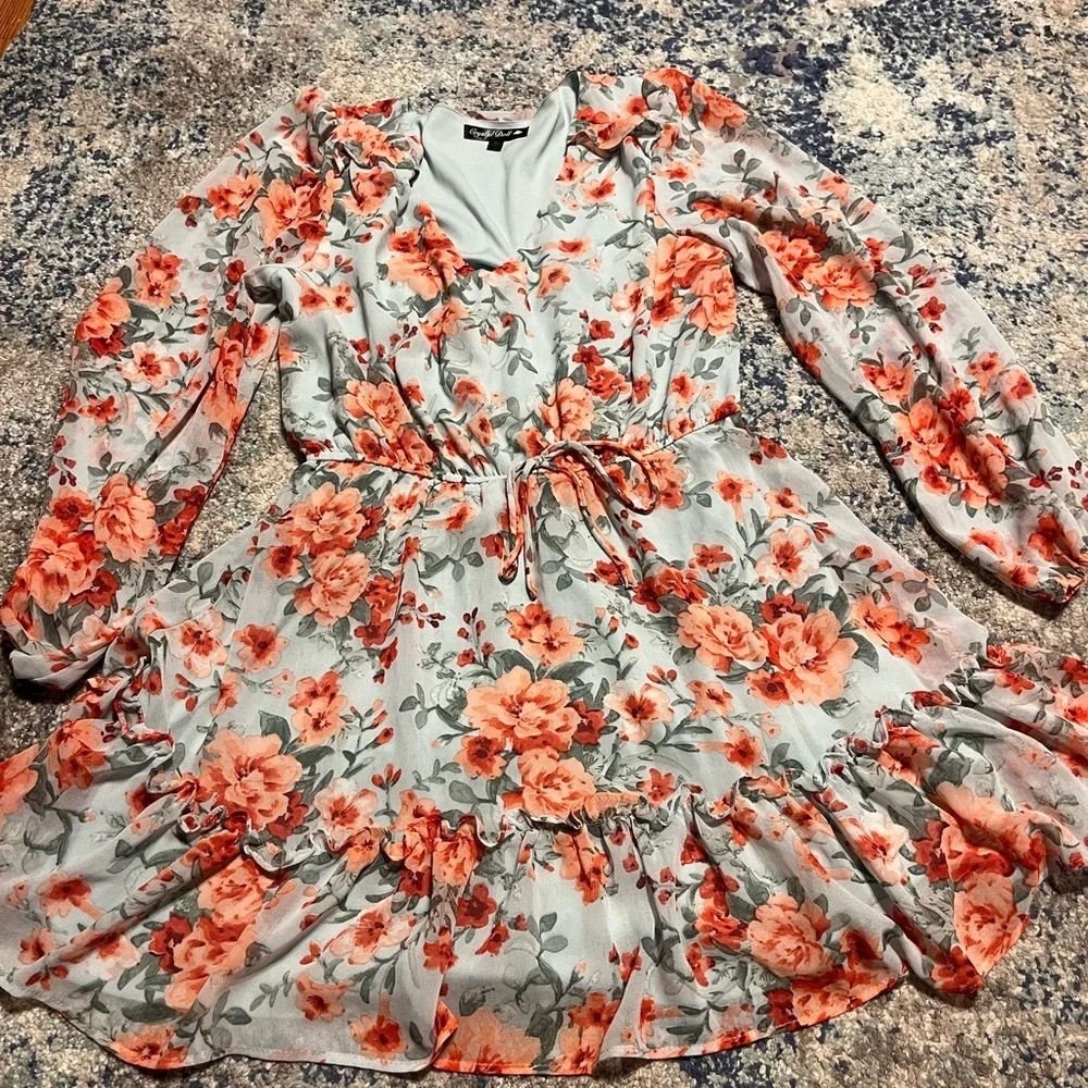 Crystal Doll Floral Ruffle Mini Dress – Size M - Picture 1 of 2